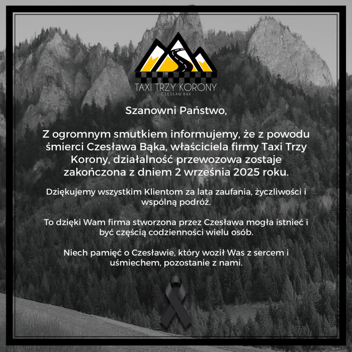 taxi-trzy-korony-czeslaw-bak-pozegnanie